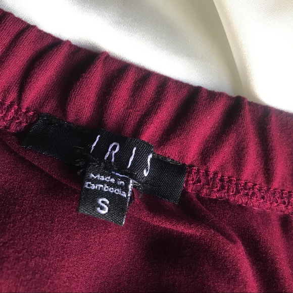 Burgundy Off the Shoulder Top - Picture 3 of 3